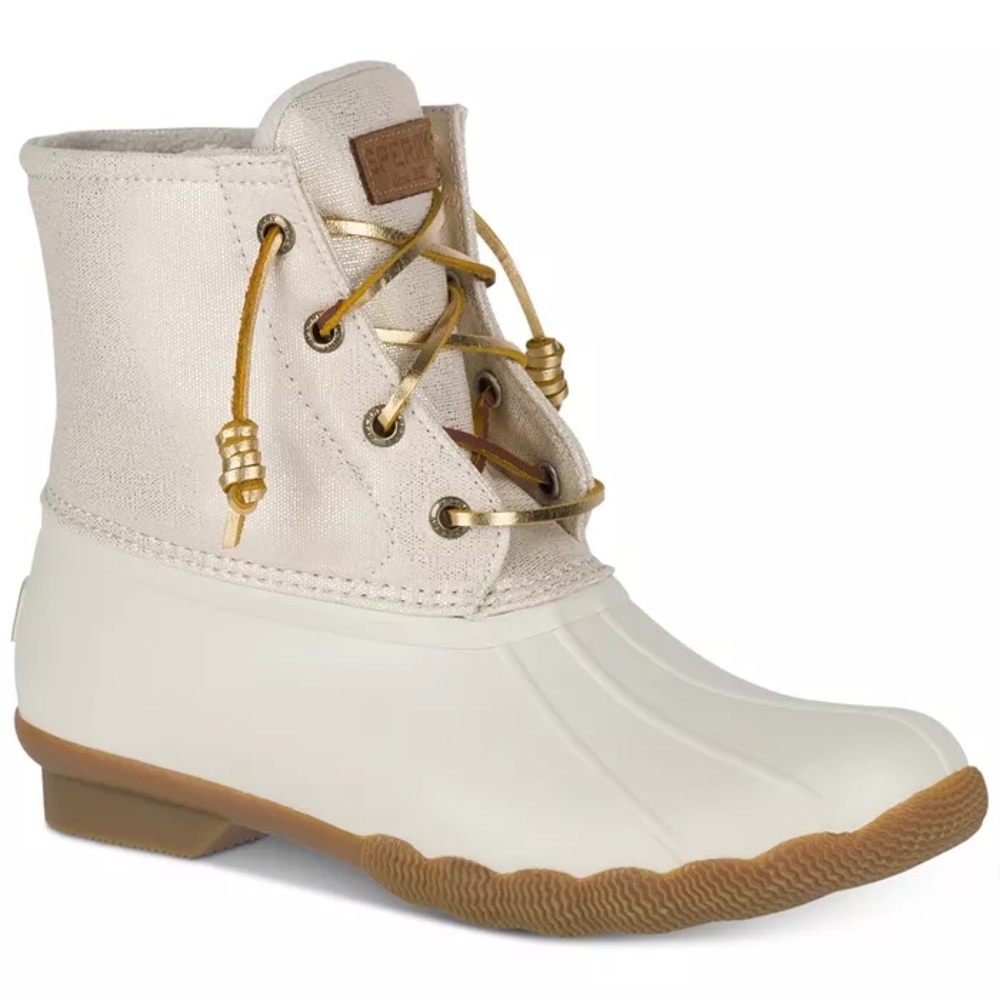 💕SOLD💕Sperry Saltwater Duck Rain Boots Oat Gold